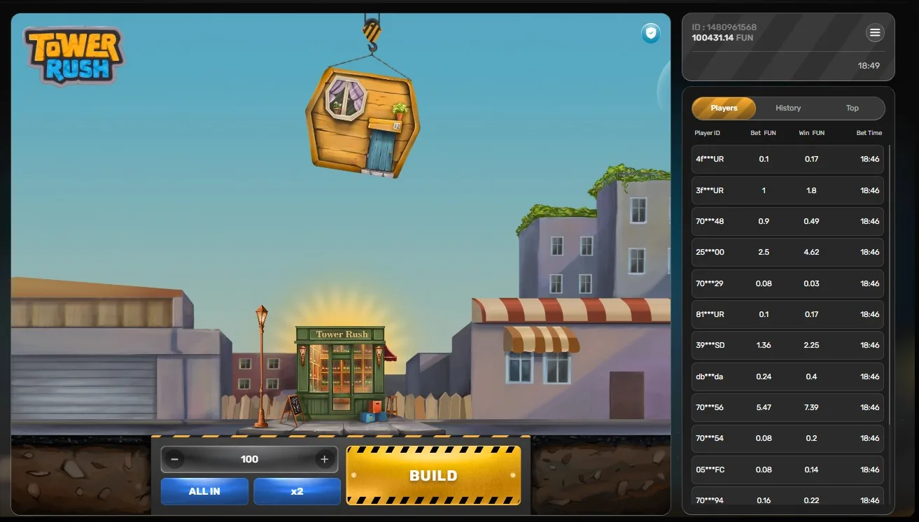 Tower Rush casino game by Galaxsys Malaysia 2026